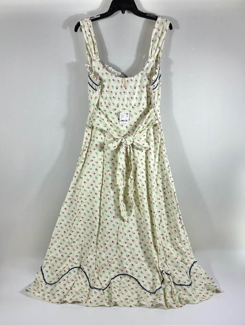 Free People Sweet Hearts Floral Sleeveless Cotton Midi Dress Western Medium NWT - Picture 6 of 17